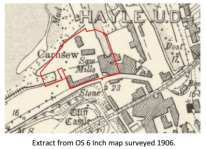 Extract from OS 6 Inch map surveyed 1906 | Carnsew Docks Extract from OS 6 Inch map surveyed 1906 | Carnsew Docks