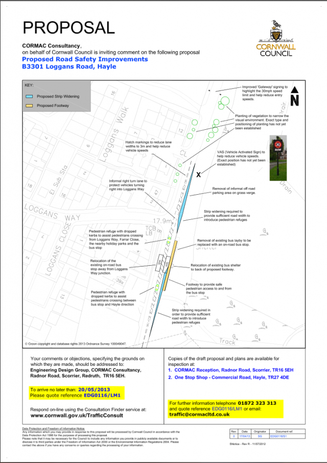B3301 Hayle, Loggans Road - Proposed Road Safety Improvements | Image B3301 Hayle, Loggans Road - Proposed Road Safety Improvements | Image
