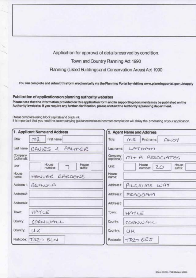 Submission of details to discharge condition 6 in respect of Decision Notice PA17/00288 dated 9th March 2017 Submission of details to discharge condition 6 in respect of Decision Notice PA17/00288 dated 9th March 2017