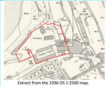 Extract from the 1936 OS 1:2500 map | Carnsew Docks Extract from the 1936 OS 1:2500 map | Carnsew Docks