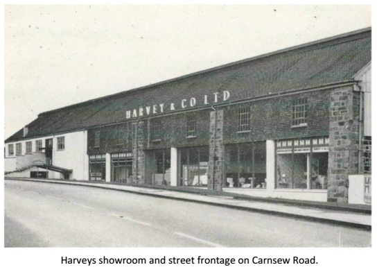 Harveys showroom and street frontage on Carnsew Road Harveys showroom and street frontage on Carnsew Road