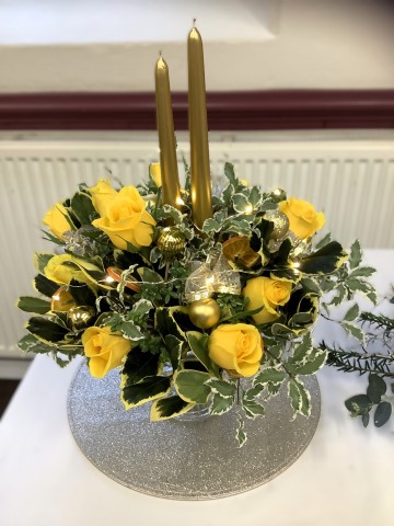 Flower arranging led by Lynne Christmas 2025 - demonstration 2 Flower arranging led by Lynne Christmas 2025 - demonstration 2