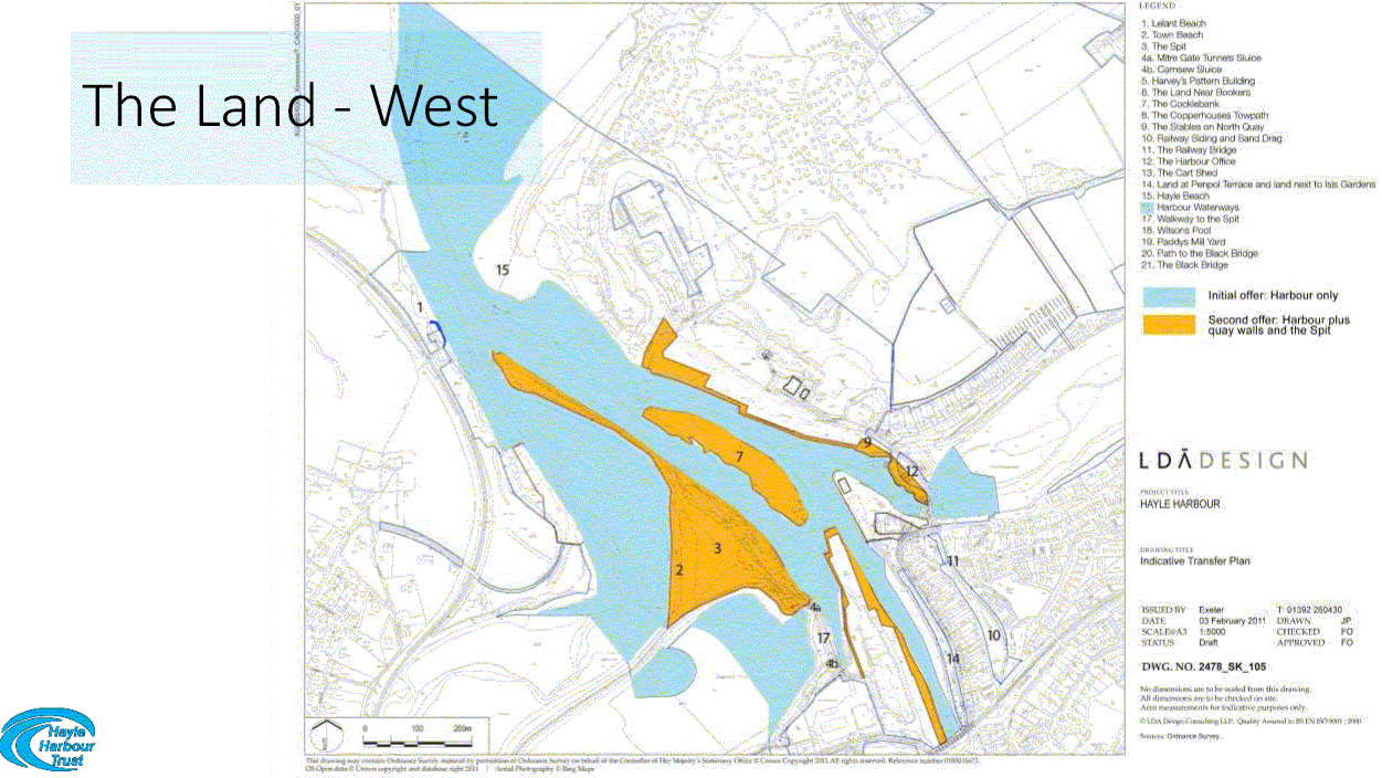 HHT - The Land - West - Initial Offer - Harbour only (blue) plus Second offer: Harbour plus quay walls and the Spit HHT - The Land - West - Initial Offer - Harbour only (blue) plus Second offer: Harbour plus quay walls and the Spit