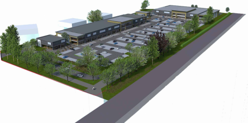 Marsh Lane development | View from over A30 Marsh Lane development | View from over A30